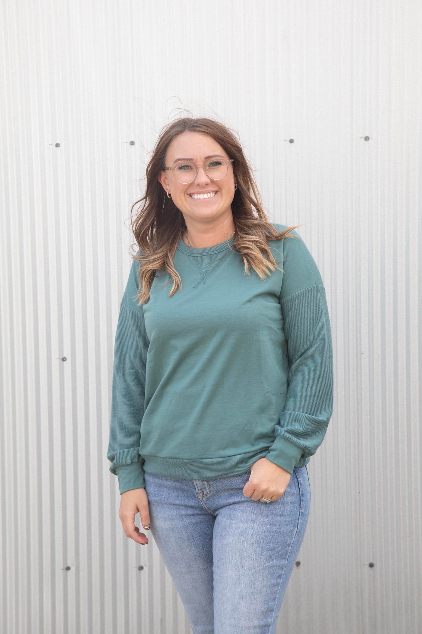 The Miya Dusty Teal Top