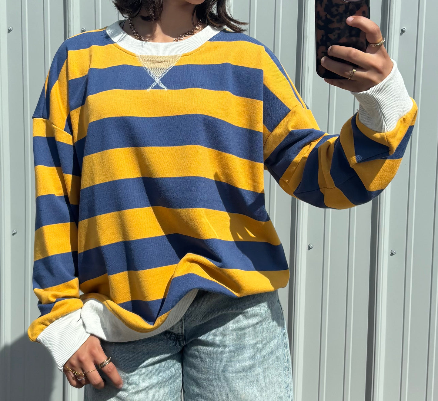 Colorblock Blue & Yellow Crew