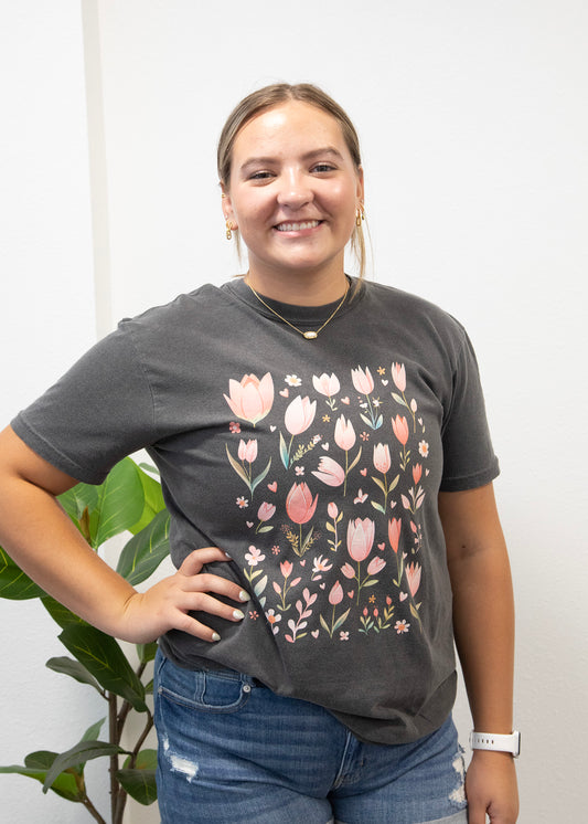 Tulip Flower Grid Tee