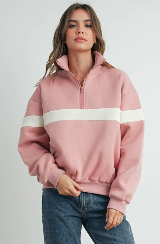 Mauve Stripe Crew