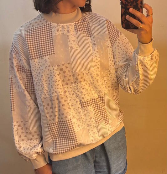 Patchwork Mockneck