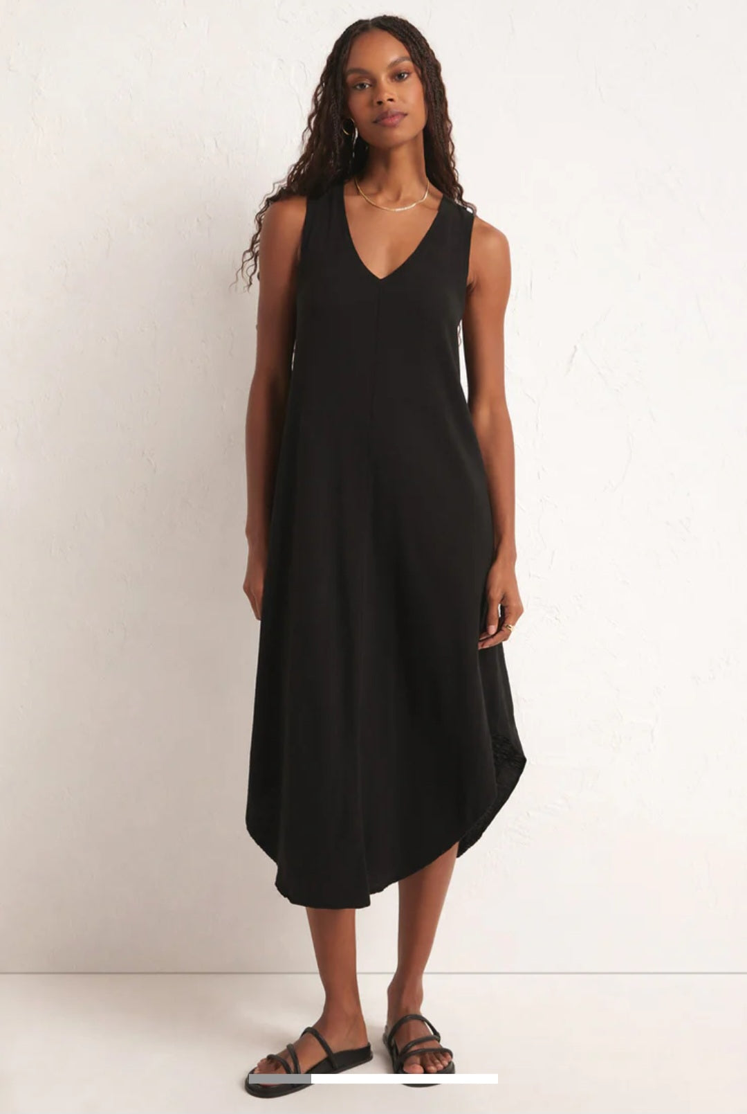 Reverie Slub Dress Black