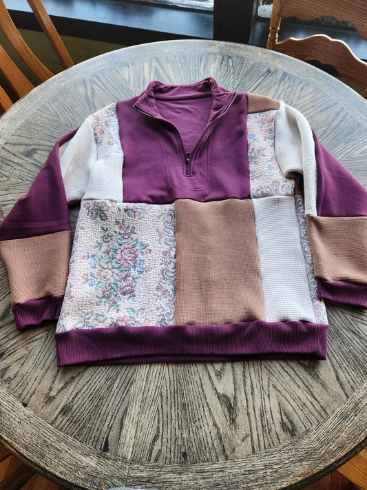 Vintage Upcycled Half Zip Size Medium