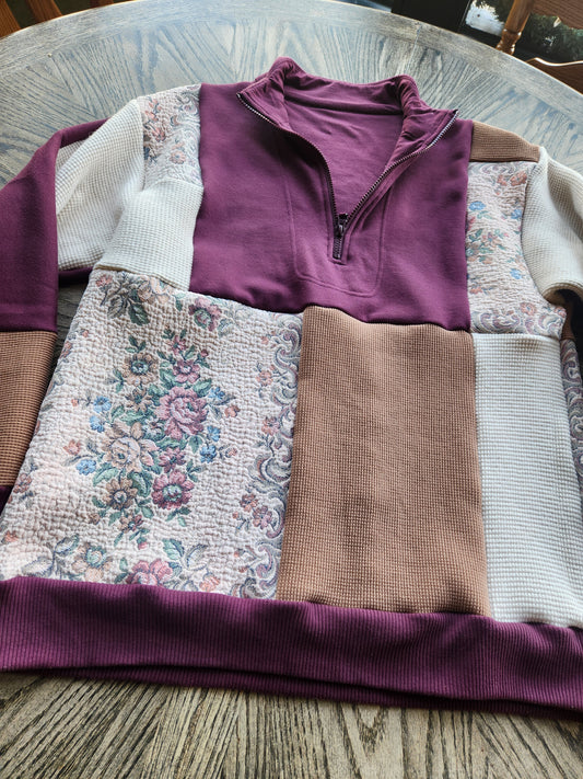Vintage Upcycled Half Zip Size Medium