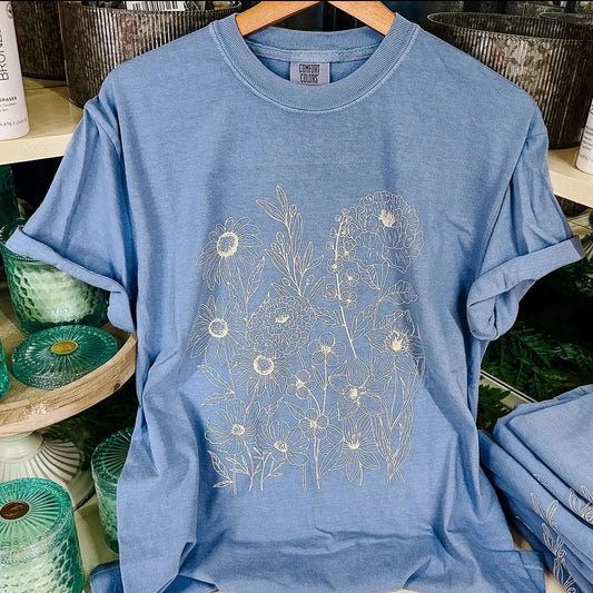 Vintage Floral Washed Denim