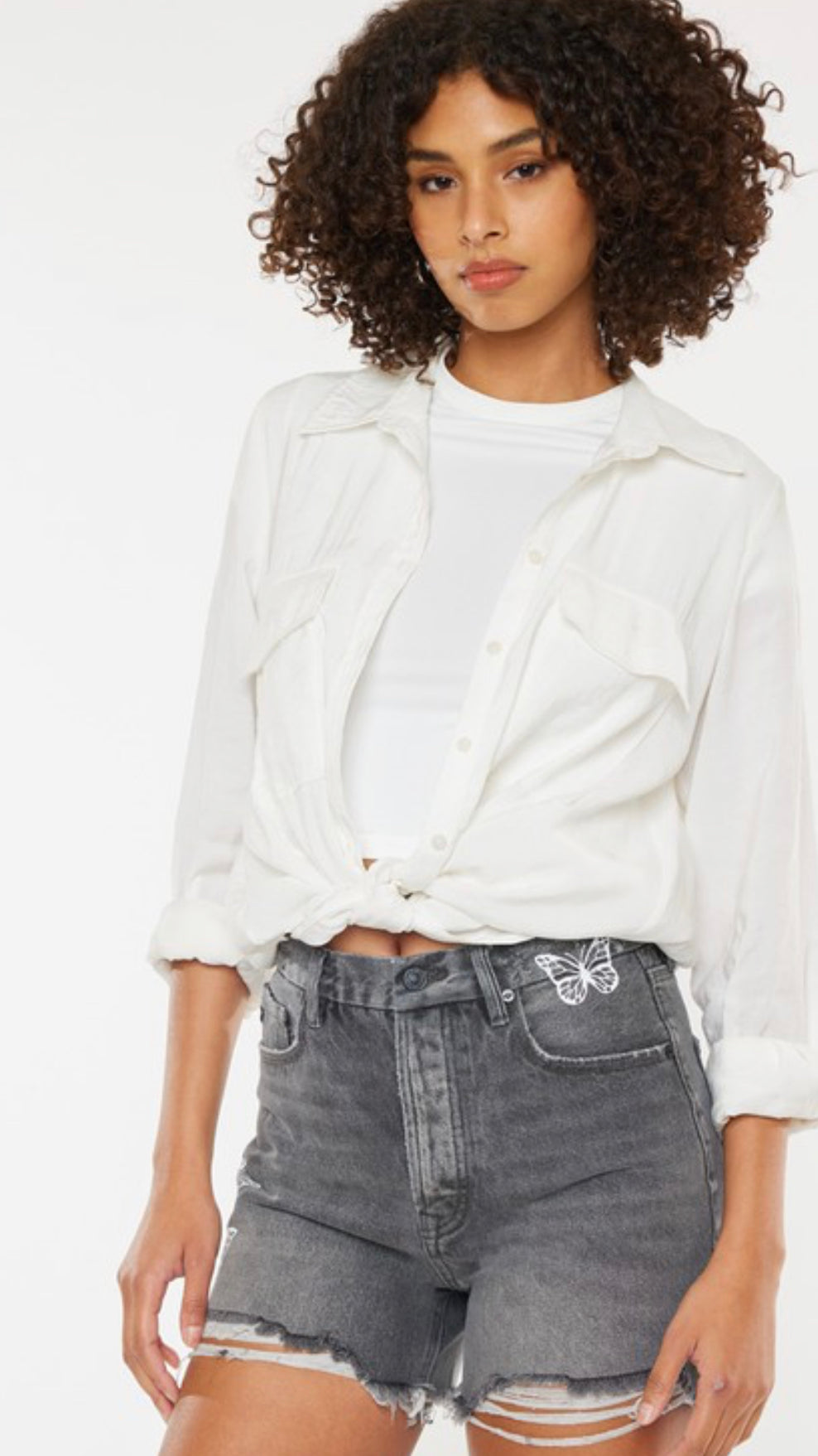 Grey Butterfly Short