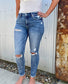 Kate Distressed Splatter Skinny